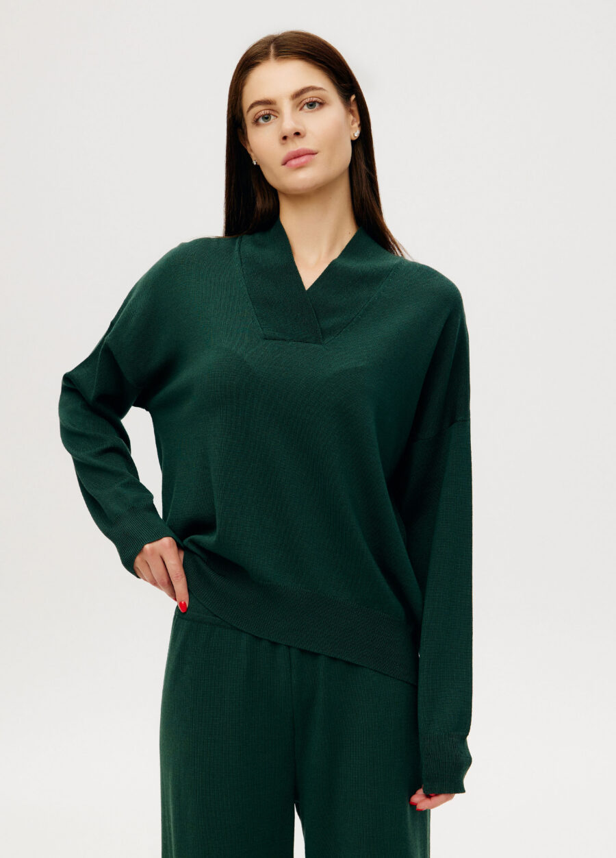 JUMPER GREEN 100% merino wool 6052-Collections_Essentials_1