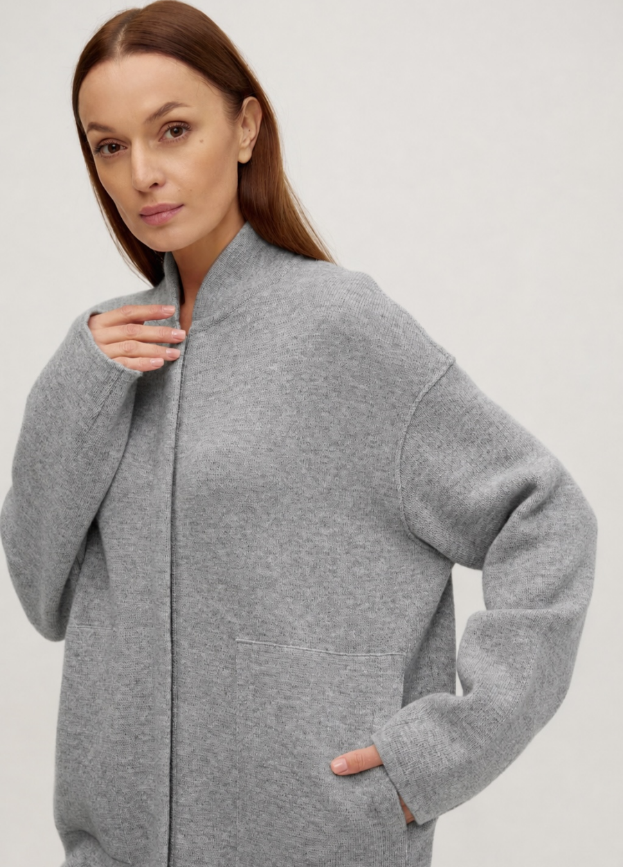 JACKET LIGHT GREY lambswool bomber with zipper and pockets 5108-Collections_Fall-Winter_3