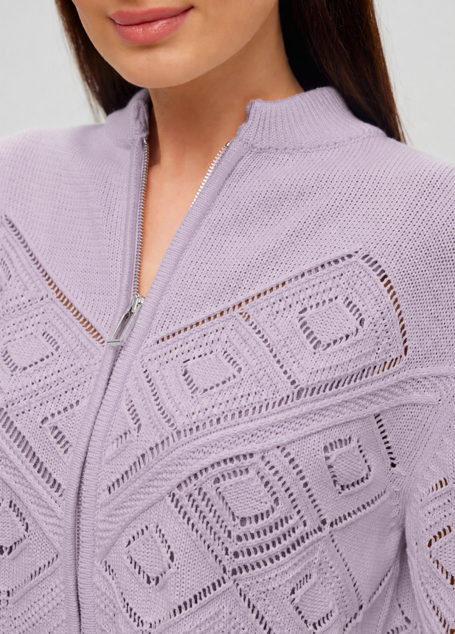 JACKET PURPLE zipper semi-cotton 6007-Collections_Jackets & Cardigans_2